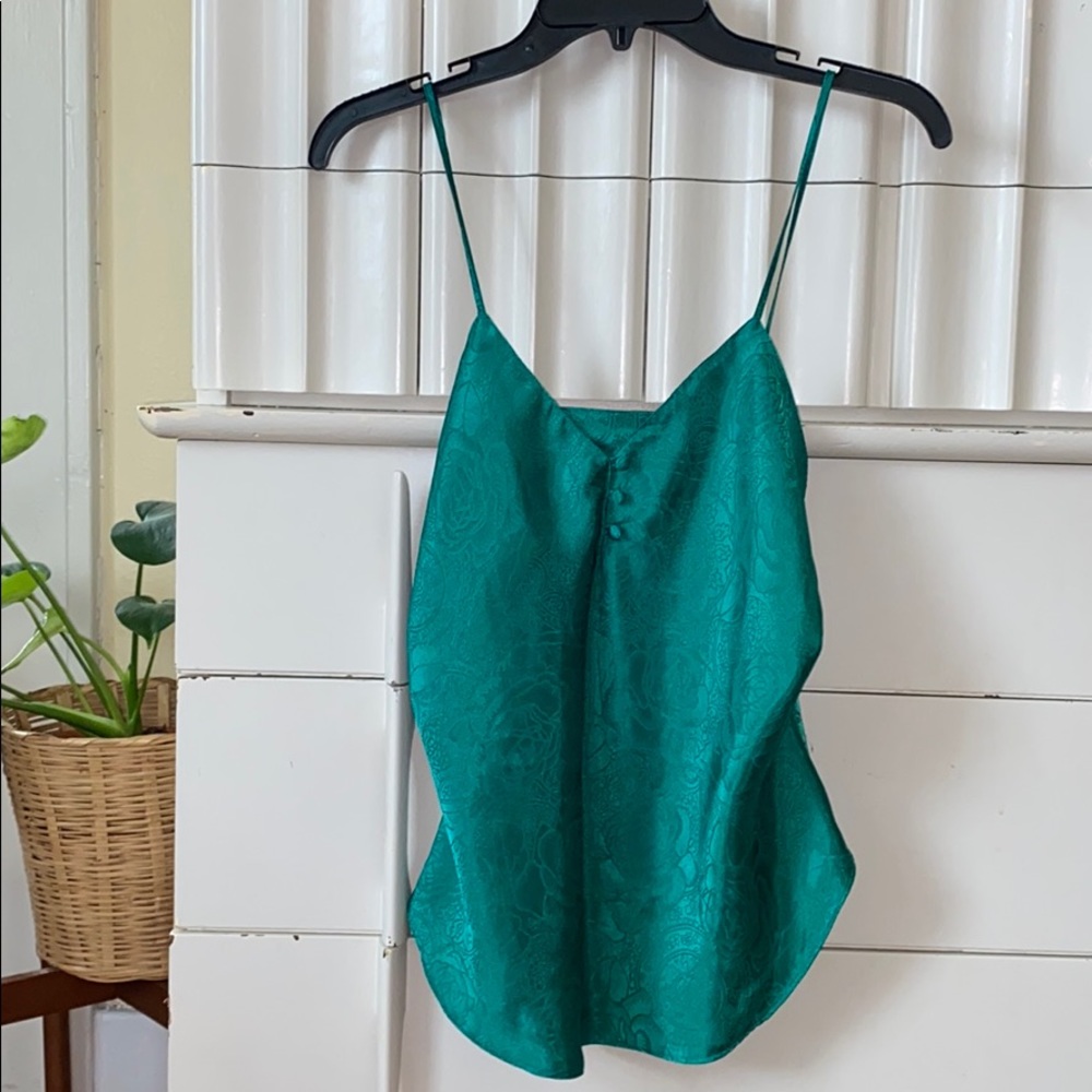 Vintage silk floral print tank